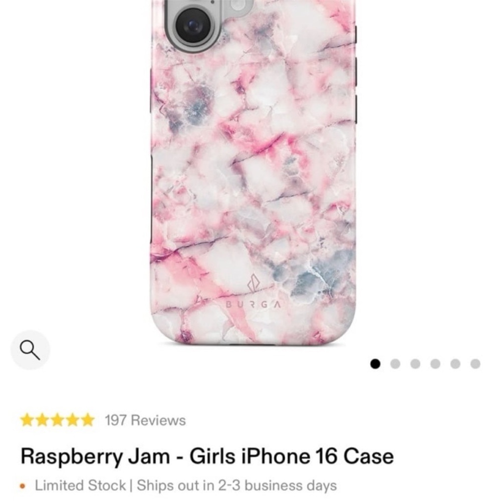 Burga Iphone 16 Tough MagSafe case in Raspberry Jam